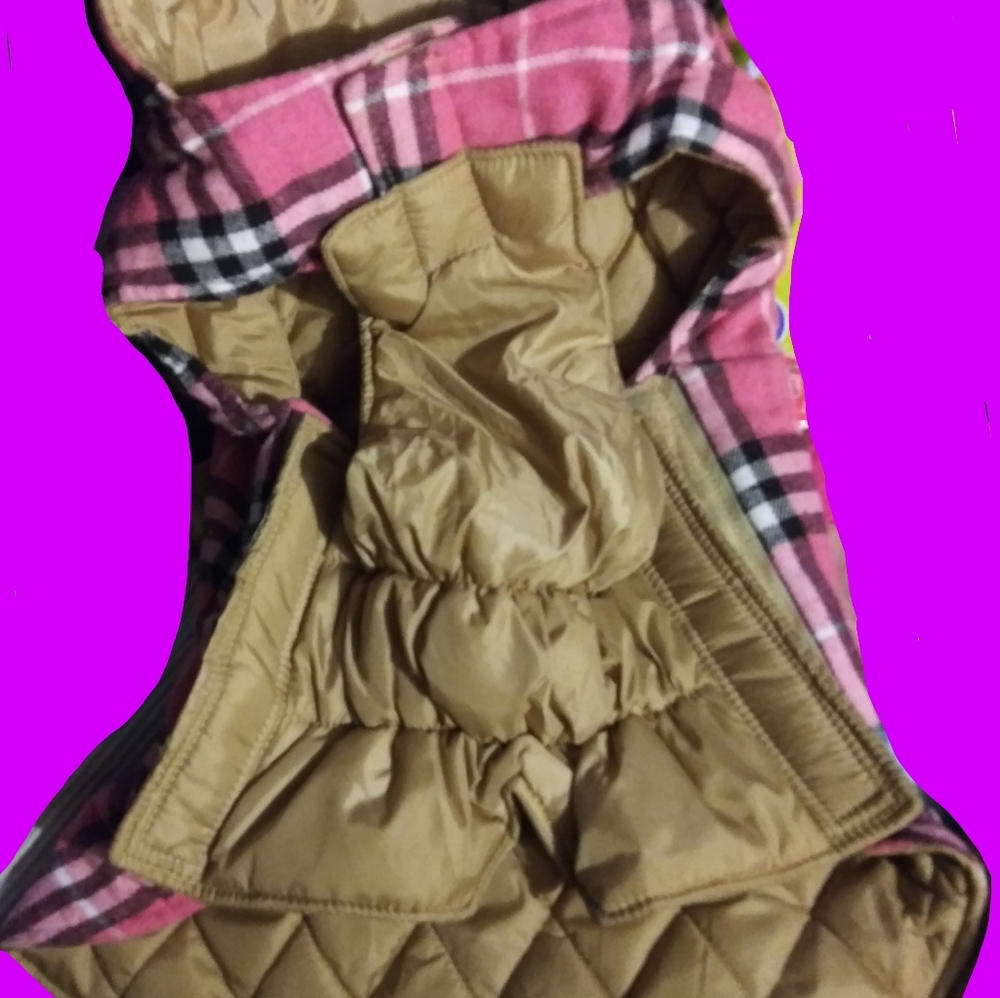 Dog Windproof Waterproof Plaid Vest Wintercoat. XL - Picture 2 of 3